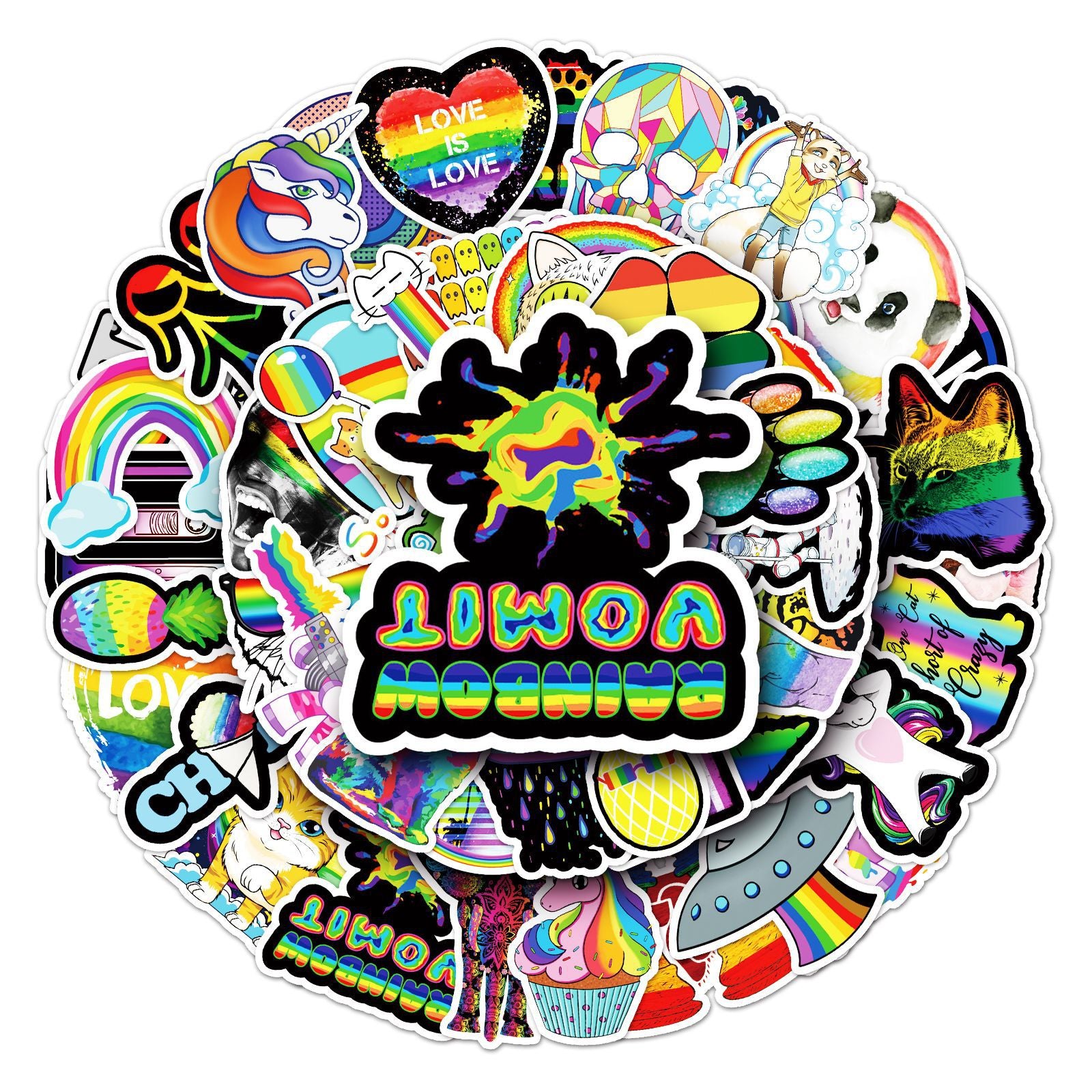 Wholesale 50pcs cartoon color line INS style personality DIY stickers